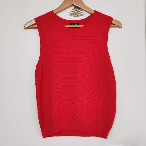 Theory Tops - Theory Red Sleeveless Knit Top